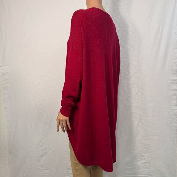 Acqua & Limone Italian Pullover Sweater in Ruby Red - Picture 3 of 9